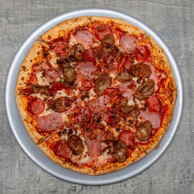 All Meats Pizza.